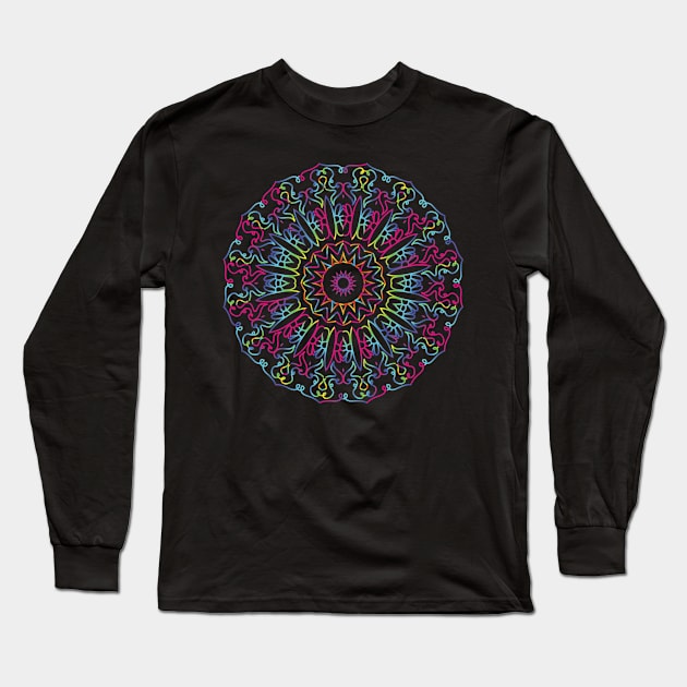 Mandala Rainbow 02607 Long Sleeve T-Shirt by krakkor